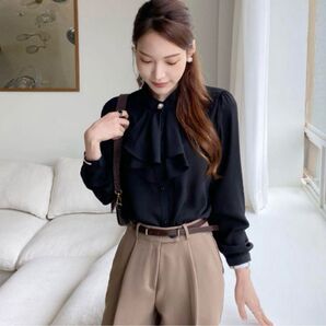 DHOLIC ラッフルボタンブラウス t69973
