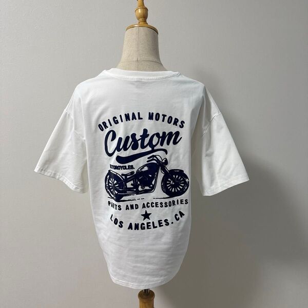 プルオーバー Tシャツ バイク ロゴ プリントTシャツ