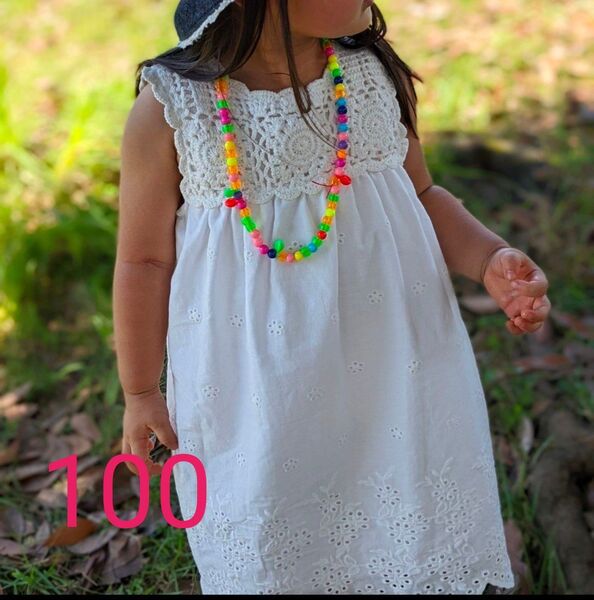 ノースリーブ ワンピース キッズ 子供服女の子 100 しまむら