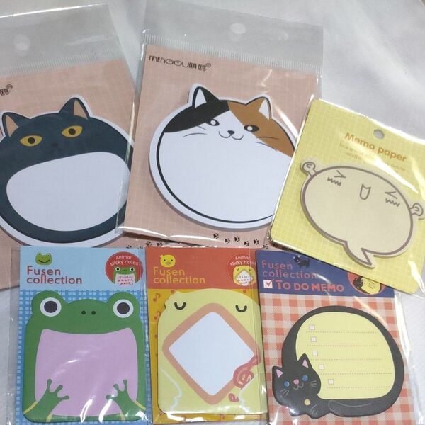 付箋ふせん キャラクターメモ 6種類