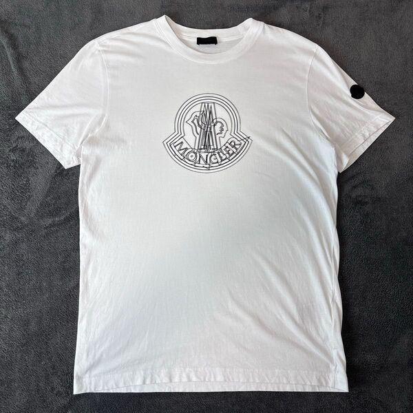 【正規品】MONCLER モンクレール フェードアウトロゴ Tシャツ L 白