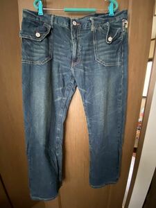 * large size * Denim * jeans * peace pattern *....*abe il *