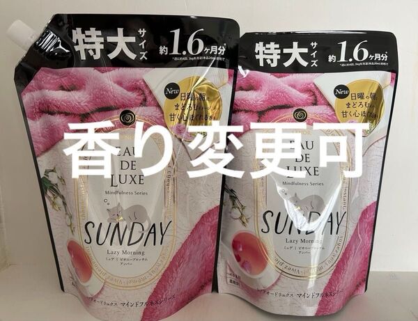 P&G レノア 柔軟剤 液体洗剤 液体柔軟剤 詰替洗剤 衣類洗剤 レノアオードリュクス サンデー 1.5倍詰替 2点