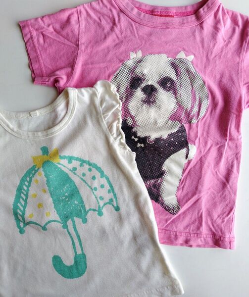 女の子 半袖Tシャツ ojico 100cm 110cm 綿100% キッズ 子ども 犬 シーズー ピンク 西松屋