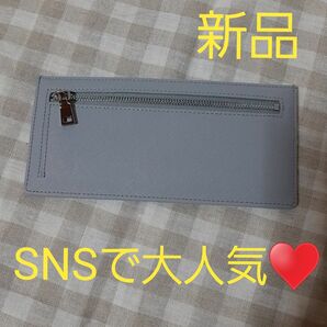 【SNSで話題★】新品★薄型長財布 フラグメントケース カードケースミニ財布 多ポケット 軽量 お札が折れない 大人気薄型財布