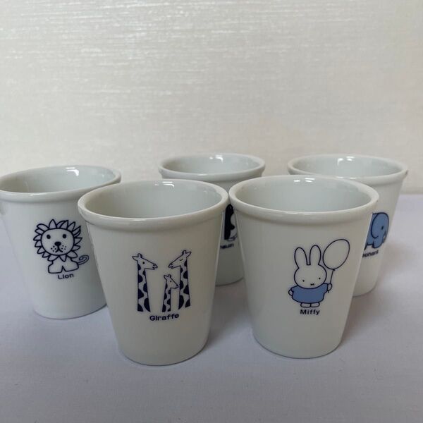 ミッフィー他 カップ5個セット 湯呑み 磁器 ミニグラス ディックブルーナ