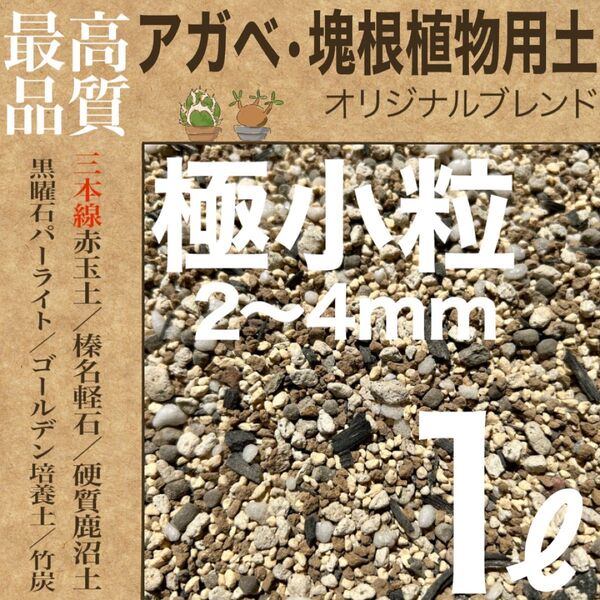 【三本線赤玉土使用】アガベ・塊根植物用土 「極小粒」1㍑ コーデックス培養土 グラキリスなど