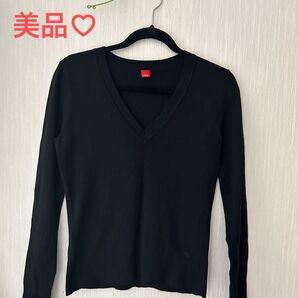 EAPRIT ブラック黒Vネック長袖セーター 美品!