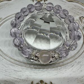 アイリスラベンダーアメジスト オーロラ水晶 天然石 デザインブレスレット