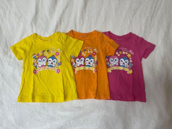 【100cm】アンパンマン こきんちゃん・ドキンちゃんTシャツ3点セット