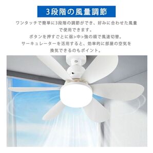 シーリング ライト ファン 白 E26 回転方向 コンパクト LED 6-8畳 シーリングファンライト シーリングファン