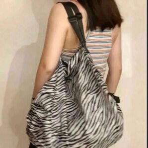 簡単にたためる エコバッグ シュパット 風 ゼブラ柄