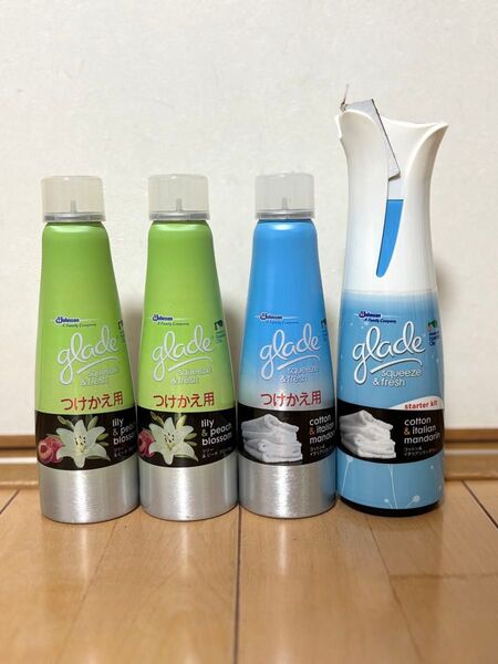 【新品未使用】glade squeeze&fresh 芳香剤 本体とつけかえ用 4本 scjohnson 消臭剤 芳香スプレー