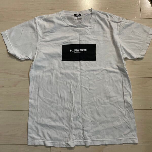 ダブルスティール 丸首 半袖 Tシャツ Mサイズ 白 ホワイト DOUBLE