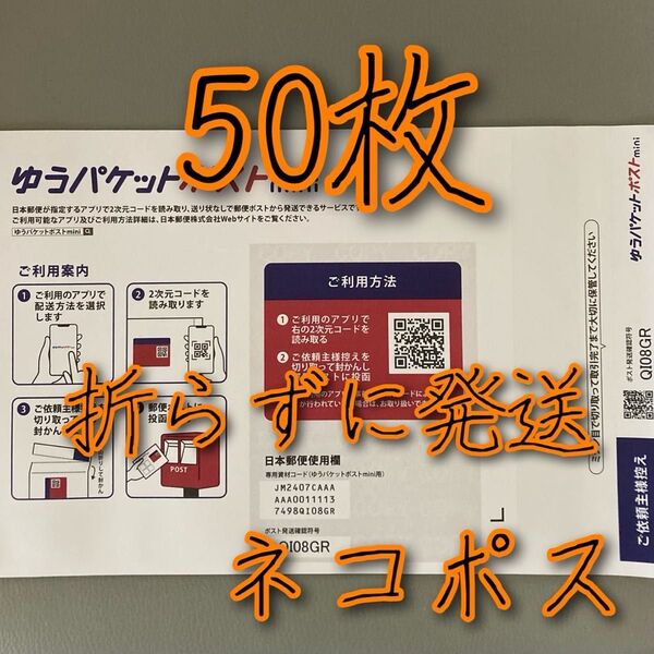 ゆうパケットポストmini 封筒 50枚 とおりがみ