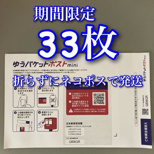 ゆうパケットポストmini 封筒 33枚 とおりがみ