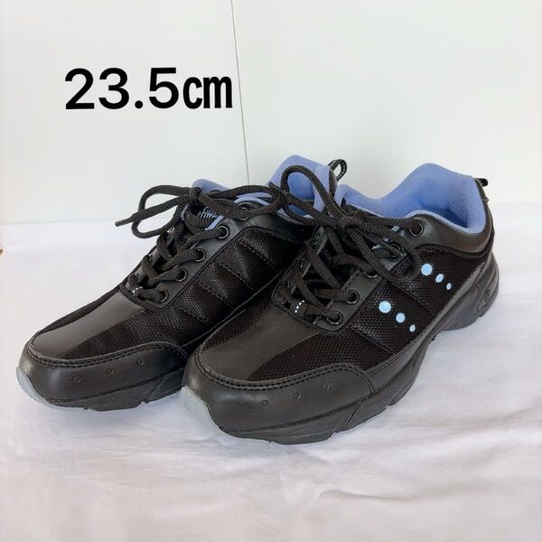 レディース 女性用 Bio Fitter ブラック パープル スニーカー 靴 バイオフィッター 黒 23.5㎝ 23.5