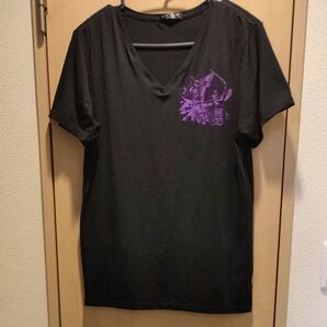 Avail VネックTシャツ 黒 メンズ Lサイズ 半袖 Tシャツ ブラック ロックテイスト しまむら アベイル