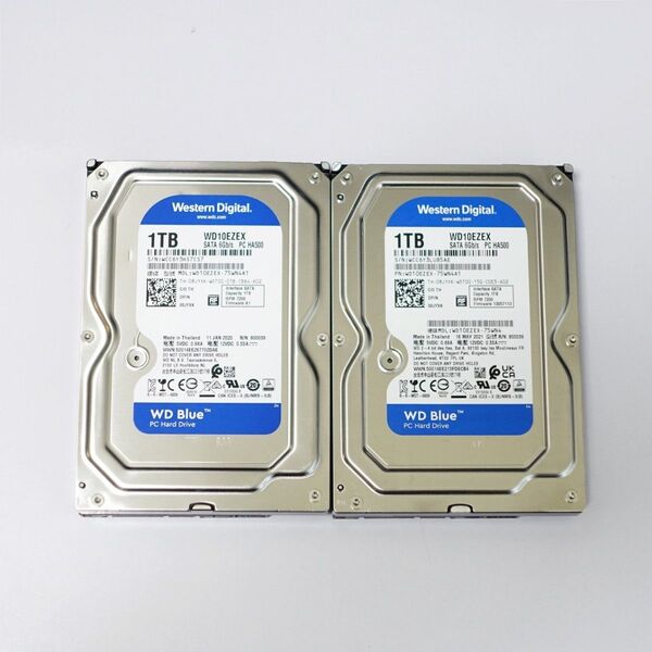 Western Digital 1TB HDD x2 2台セット 計 2TB 正常 3.5インチ WD10EZEX