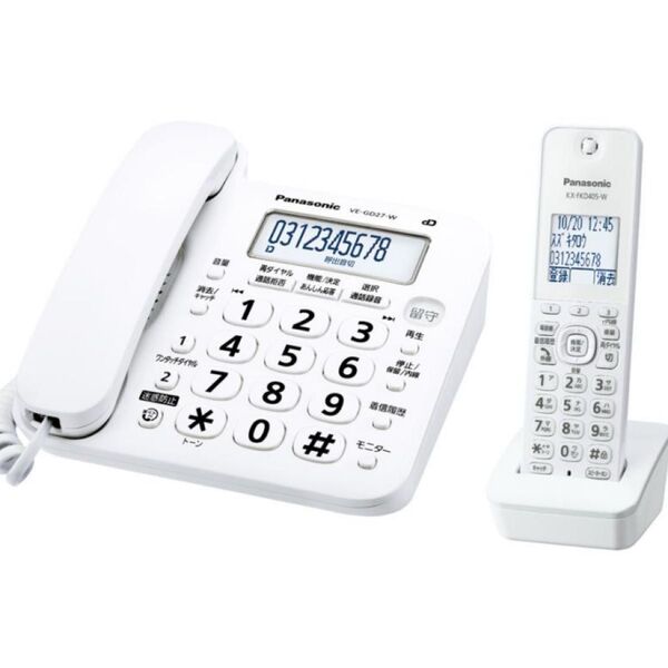 Panasonic(パナソニック) コードレス電話機(子機1台付き) VE-GD27DL-W