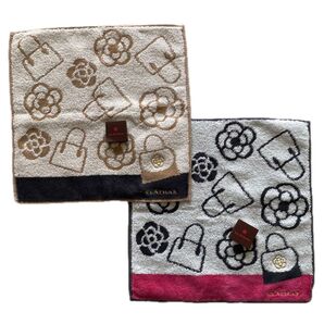 新品 CLATHAS クレイサス タオルハンカチ 2枚セット グレー 茶