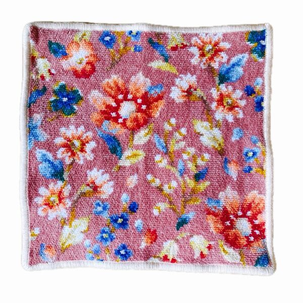 USED美品 FEILERフェイラー タオルハンカチ 花柄 B品 ピンク