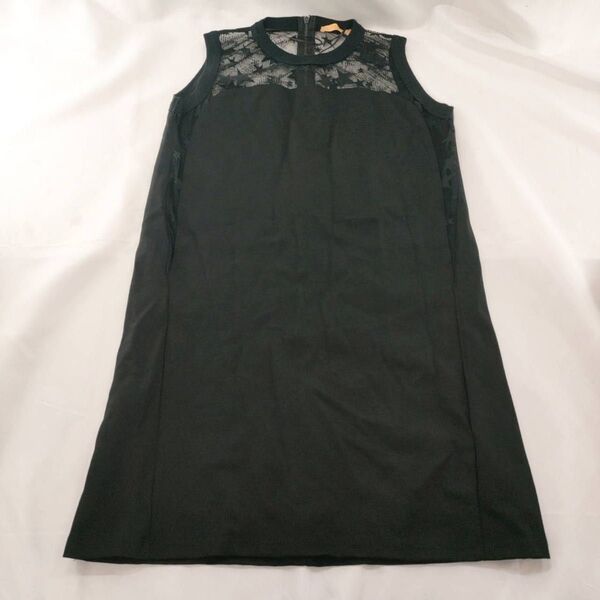 A-21【良品】ZARA ザラ ロングワンピース 星柄 ブラック 黒 カジュアル 膝丈 レトロ ノースリーブ 半袖