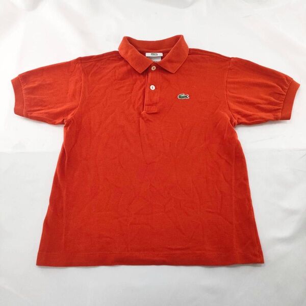 A-22【良品】LACOSTE ラコステ 子供服 サイズ10 半袖ポロシャツ Tシャツ オレンジ トップス カットソー 古着
