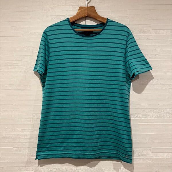 美品 ヒューゴボス テーラード ボーダー Tシャツ HUGO BOSS TAILORED Striped T-shirt M