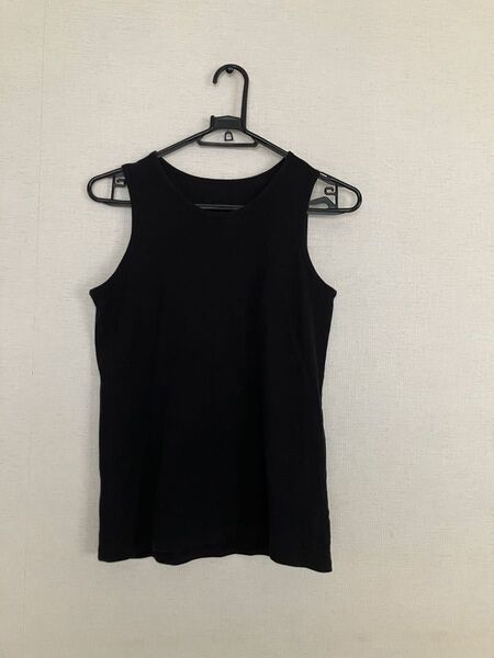 444149 UNIQLO ユニクロ コットンインナータンクトップ 黒 160