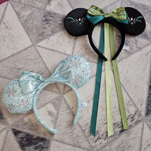 【公式】美品 ディズニー アナ雪 エルサ スパンコール カチューシャ アナ ミニーカチューシャ ペアセット Disney
