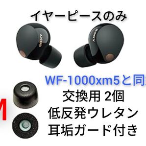 【即発送】WF-1000XM5★新品 イヤーピースM 2個 ソニー用 耳垢ガード付き 低反発 ノイキャン イヤホン汚れ防止