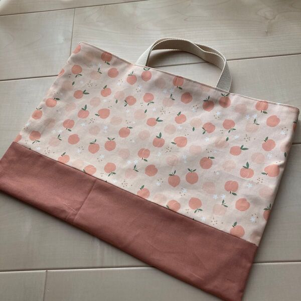 再販!大人気!ハンドメイド レッスンバッグ 女の子 ピーチブロッサム ピンク