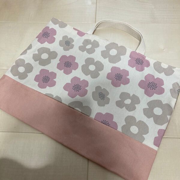 ハンドメイド レッスンバック 女の子 花柄 ピンク