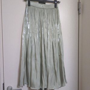 新品未使用 グリーン ギャザー ロングスカート パラビオン 春 夏