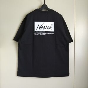 ナンガ フリークスストア別注 エコハイブリッド ルーズフィット ロゴ 刺繍Tシャツ ブラック Lサイズ 新品