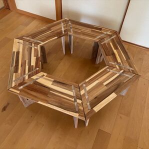 ヘキサゴンテーブル ヘキサテーブル 囲炉裏テーブル 組み立て式