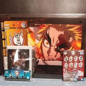 鬼滅の刃 一番くじ F賞 ミニアートボード&G賞 きゅんキャラアクリルチャーム 猗窩座&H賞 ミニビジュアルポスター 煉獄杏寿郎