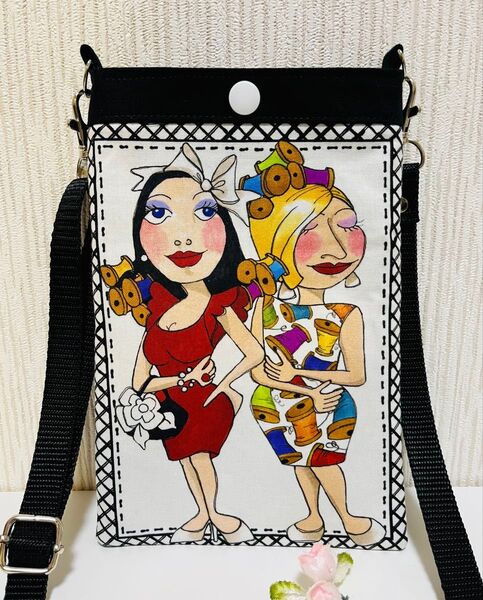 【W63】スマホショルダー スマホポーチ メガネケース ハンドメイド ロラライハリス Sew Sew