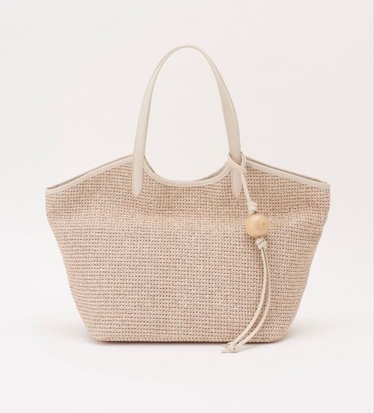 russet×BEARDSLEY カゴトートバッグ L アイボリー