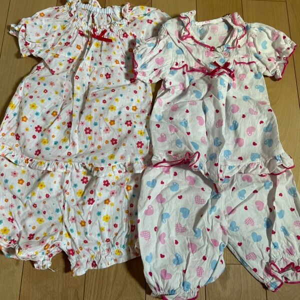 女の子 パジャマ 半袖 セット 80