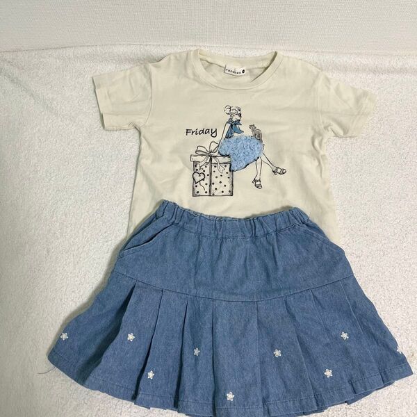 女の子 子供服 スカート 半袖Tシャツ ブランシェス プティマイン 110