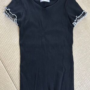 Bye Bye フリルTシャツ 黒