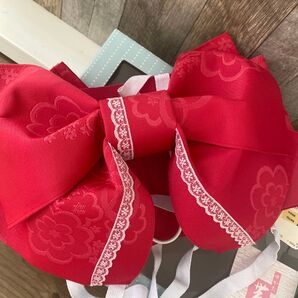 ゆかた帯 日本製 帯 ★ 可愛い ピンク ショッキングピンク 子供 浴衣 作り帯 六通柄袋帯 七五三 兵児帯 花柄 レース