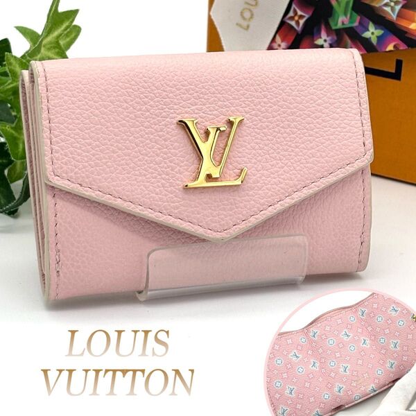 【日本限定】希少 ルイヴィトン ポルトフォイユ ロックミニ 三つ折り財布 ピンク フラワー LOUIS VUITTON レディース