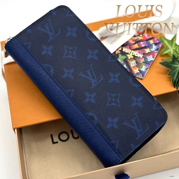 【超極美品】 ルイヴィトン タイガラマ ヴェルティカル ブルー コバルト 長財布 LOUIS VUITTON メンズ