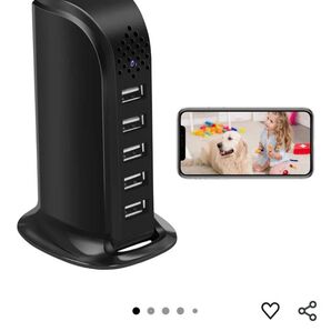WiFi対応 1080P USB充電器型 カメラ USBコンセント タワー式 防犯 遠隔操作可能 動体検知 警報通知