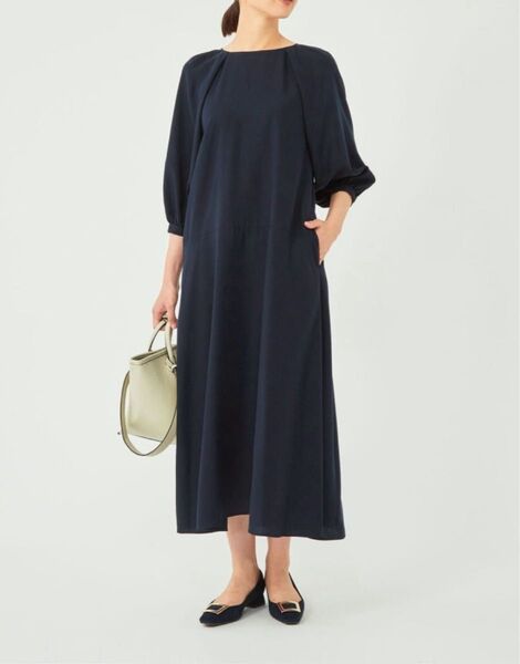 新品未開封 15400円 UNITED ARROWS green label relaxing 7分袖 フレア ワンピース