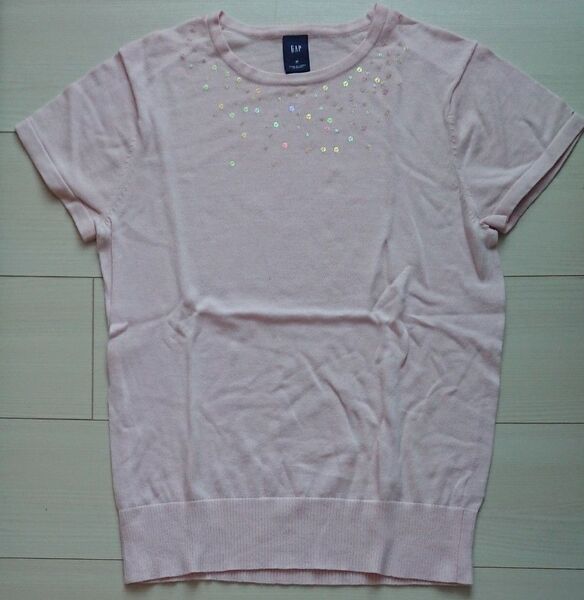 GAP 半袖ニット スパンコール ピンク M