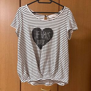 匿名配送☆中古 31 Sons de mode (トランテアン ソン ドゥ モード)ハートボーダーカットソー☆